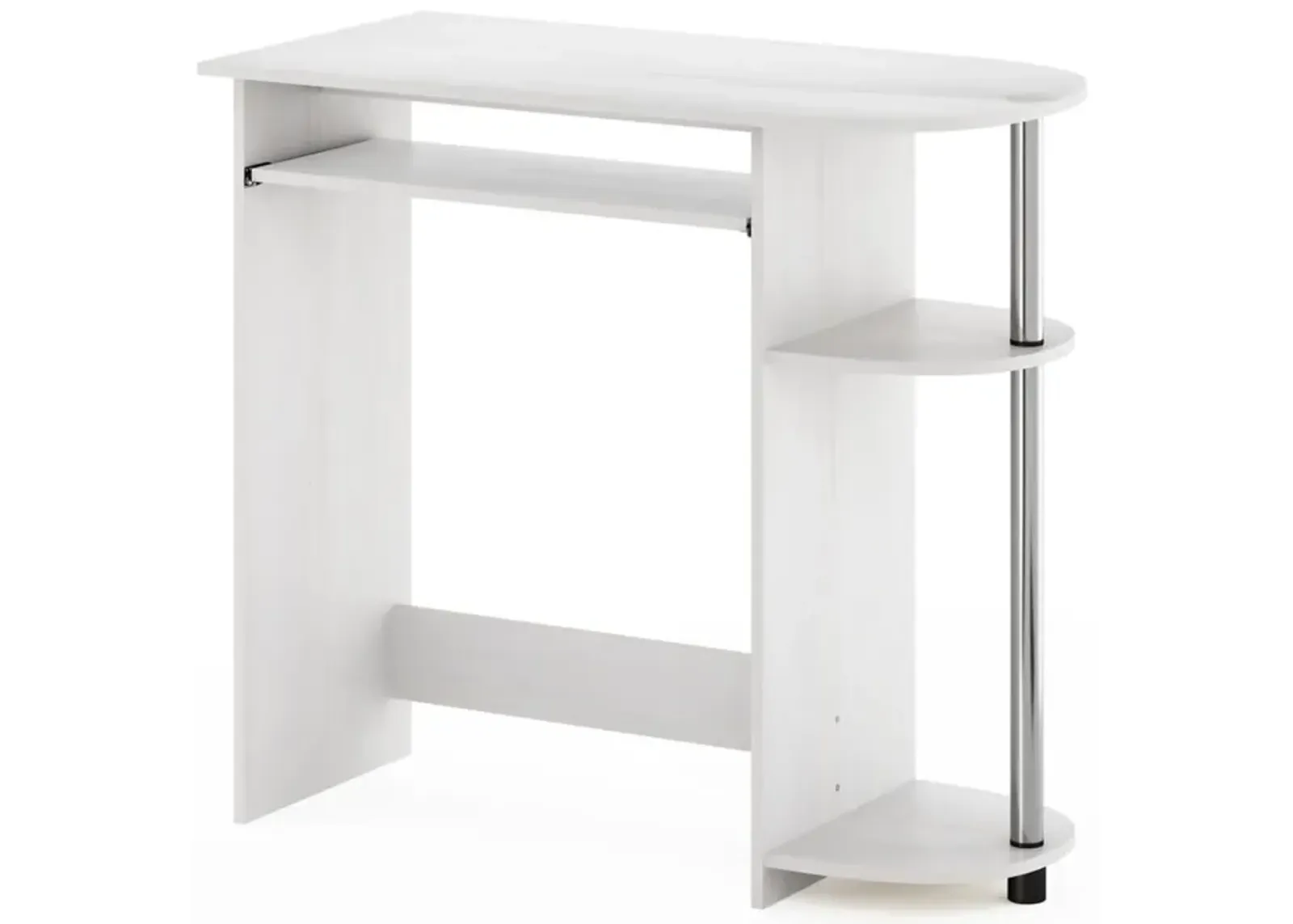 Furinno Furinno Simplistic Easy Assembly Computer Desk, White Oak, Stainless Steel Tubes