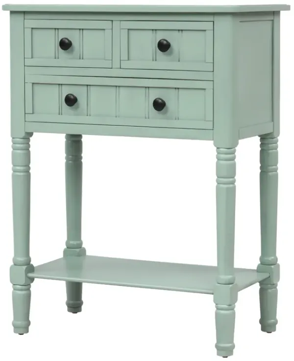Narrow Console Table, Slim Sofa Table with 3 Storage Drawers and Bottom Shelf