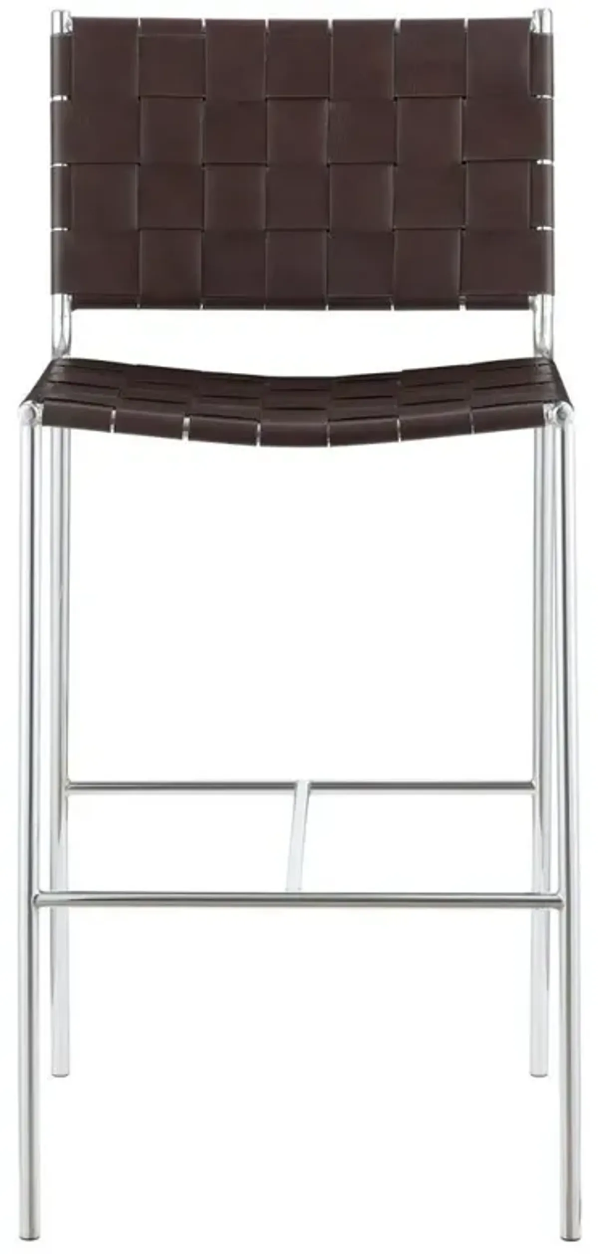 Adelaide Upholstered Bar Stool with Open Back Brown and Chrome