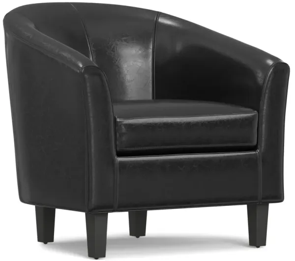 Austin 30 inch Wide Contemporary Tub Chair in Black Vegan Faux Leather