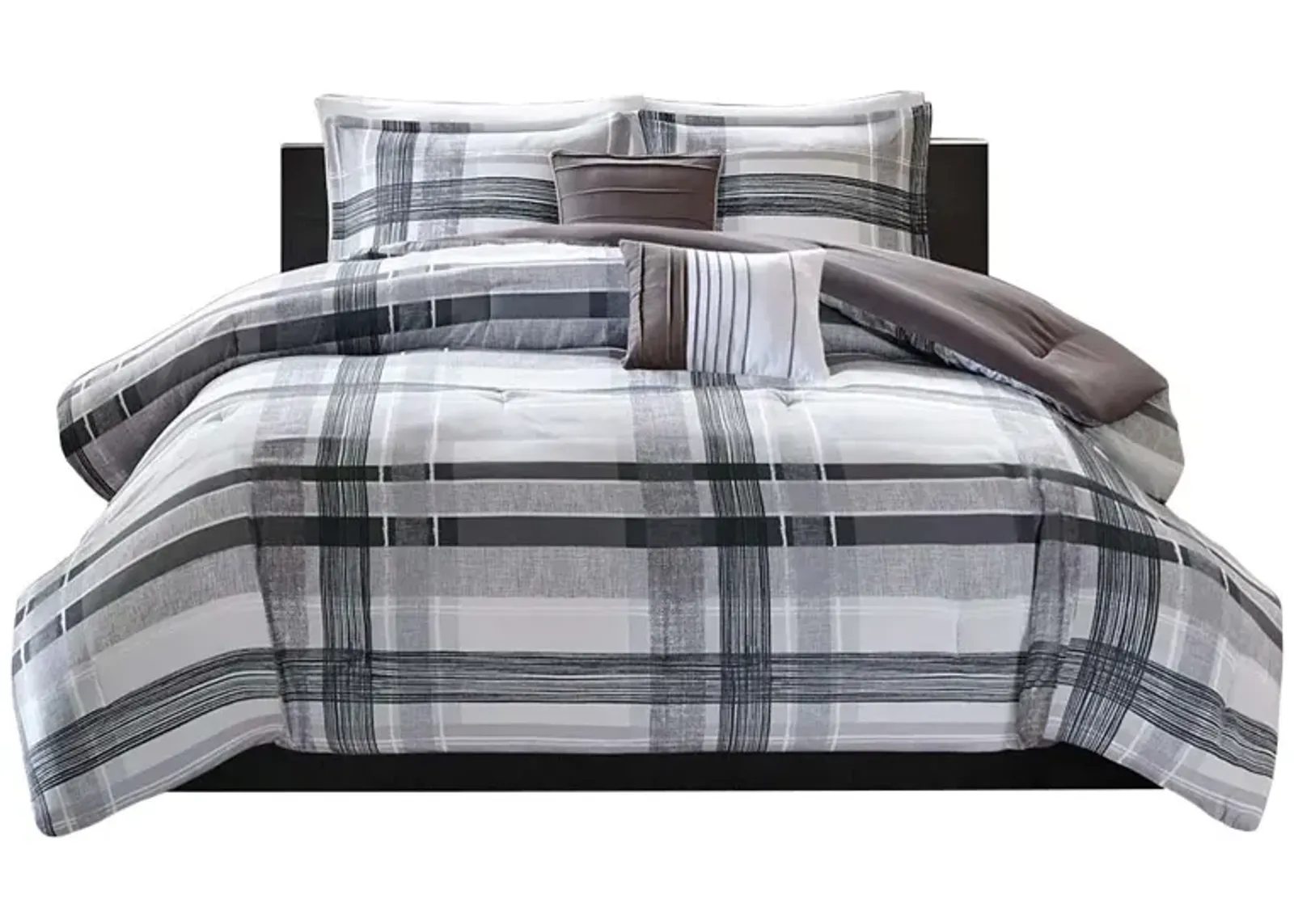 Gracie Mills Marianthi Modern Plaid Comforter Set