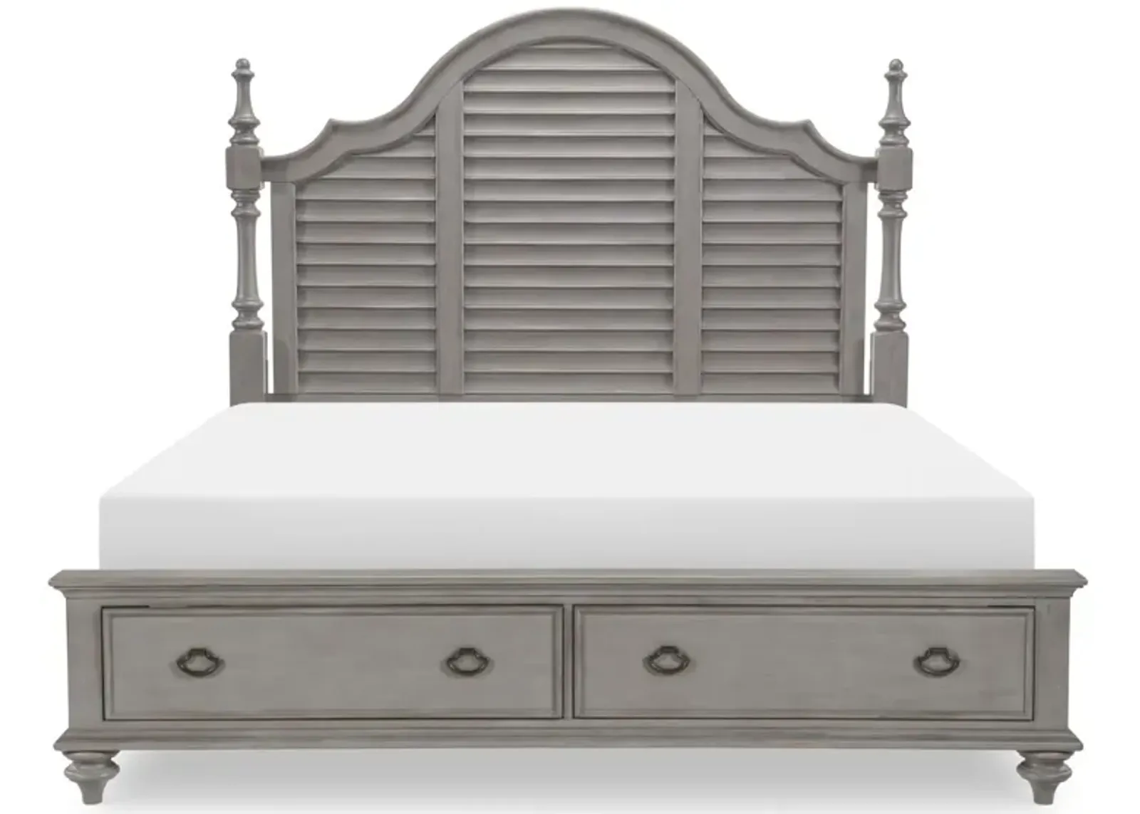 Kingston Louvered Cal King Poster Bed w/Storage