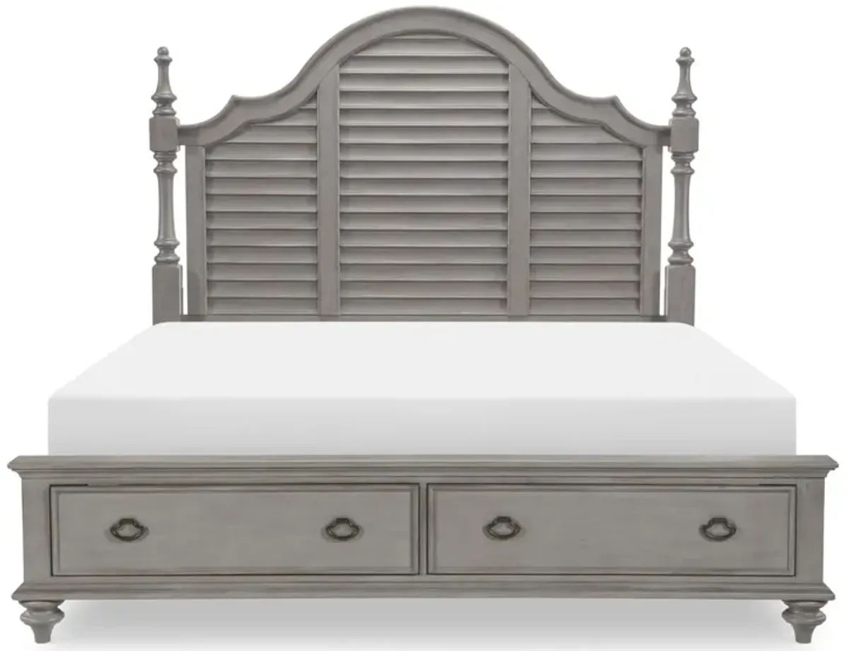 Kingston Louvered Cal King Poster Bed w/Storage