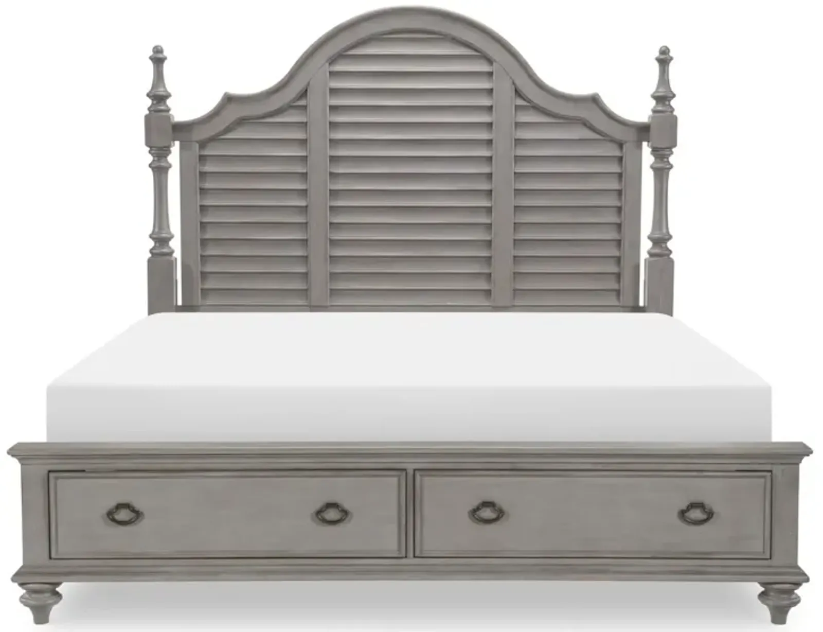 Kingston Louvered Cal King Poster Bed w/Storage