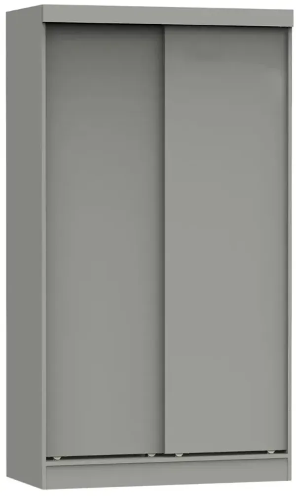 Better Home Products Modern Wood Double Sliding Door Wardrobe in Light Gray