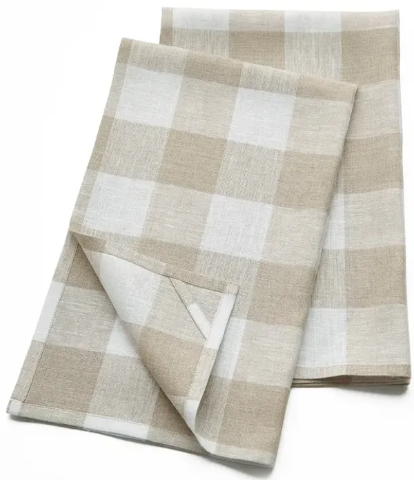 Solino Home 100% Pure Linen Kitchen Towels 16.5 x 26.5 Inch Set of 2 - Buffalo Check