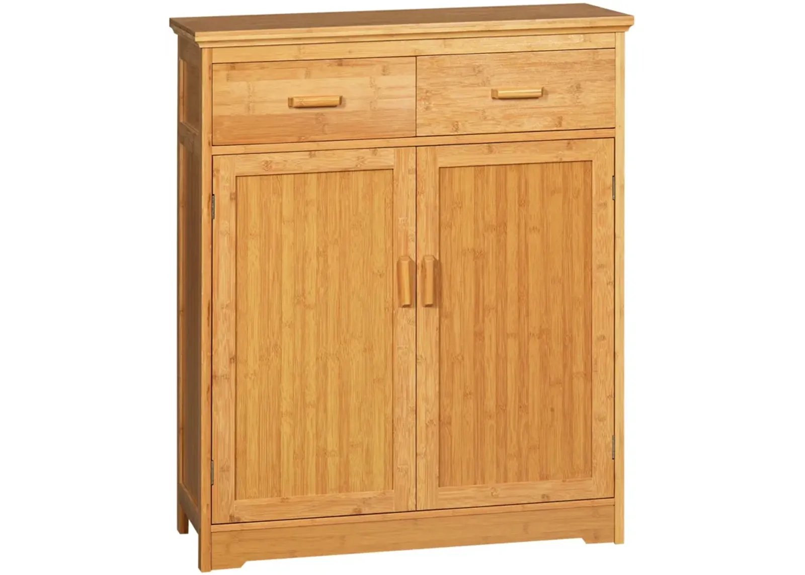 Natural Kitchen Organizer: Bamboo Buffet Cabinet with Drawers & Shelves