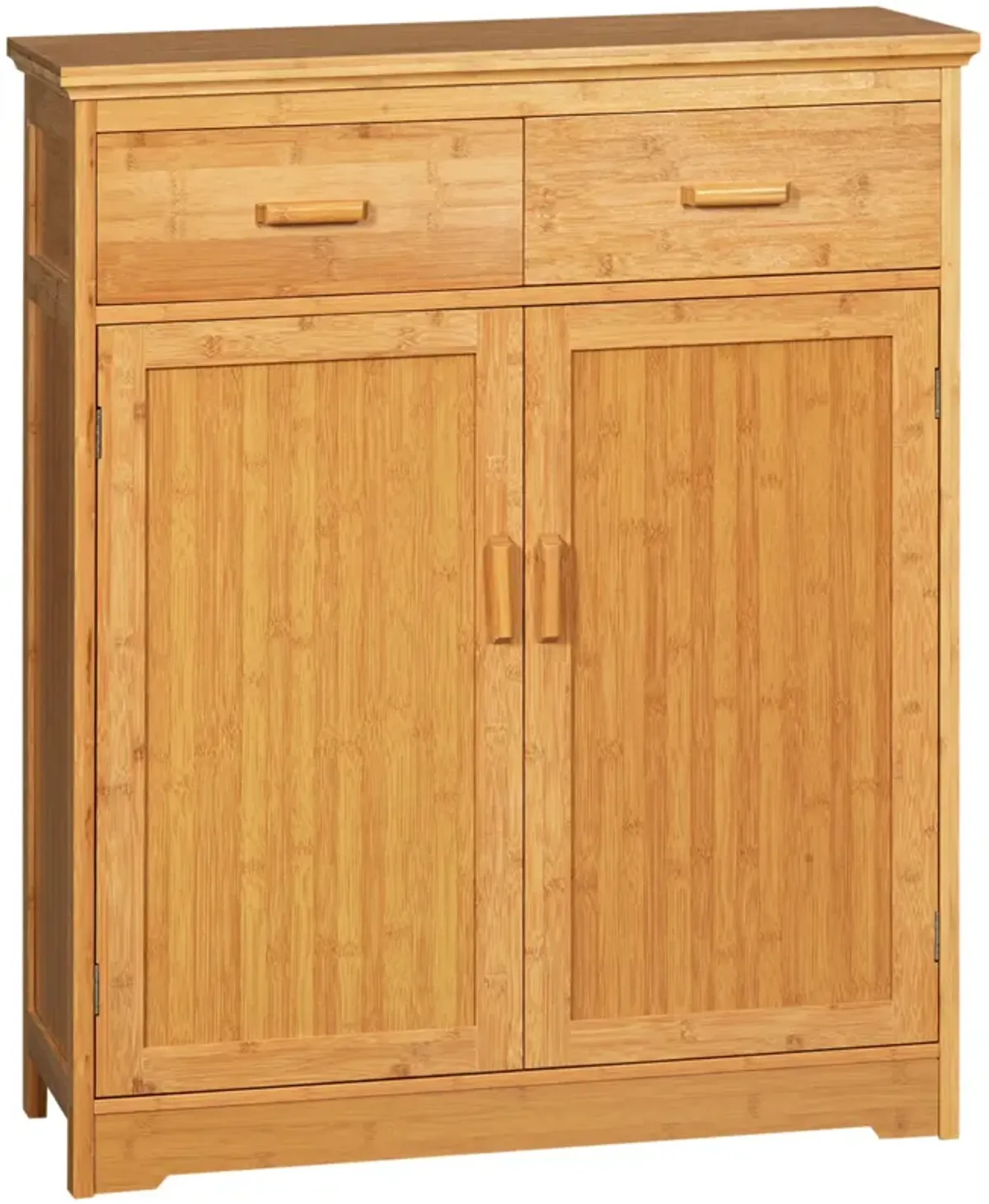 Natural Kitchen Organizer: Bamboo Buffet Cabinet with Drawers & Shelves