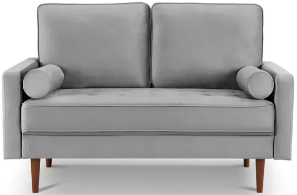 OS Home and Office Furniture 57 Inch Wide Upholstered Two Cushion Loveseat with Bolster Pillows