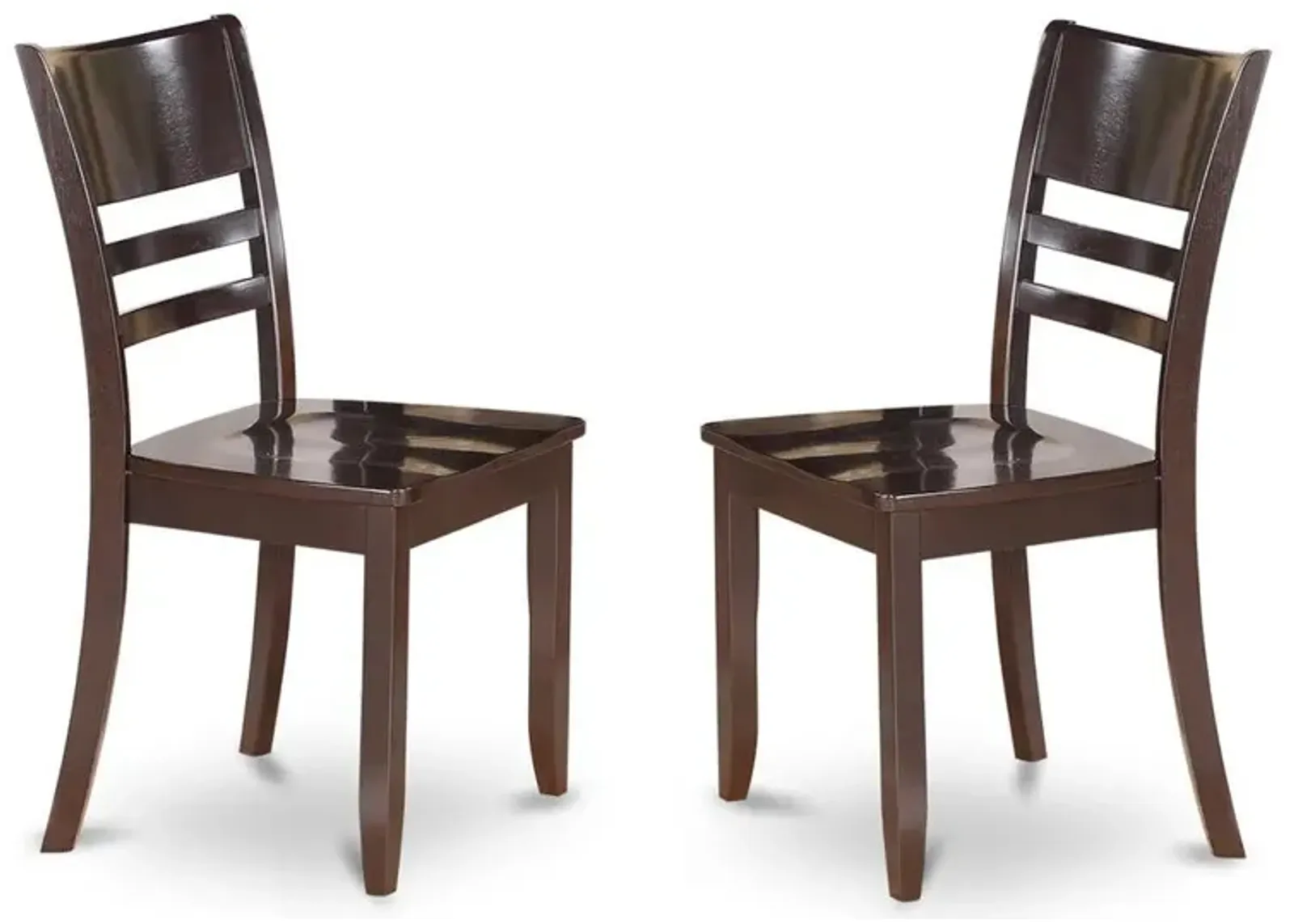 East West Furniture Lynfield  Dining  Chair  with  Wood  Seat  in  Cappuccino  Finish,  Set  of  2