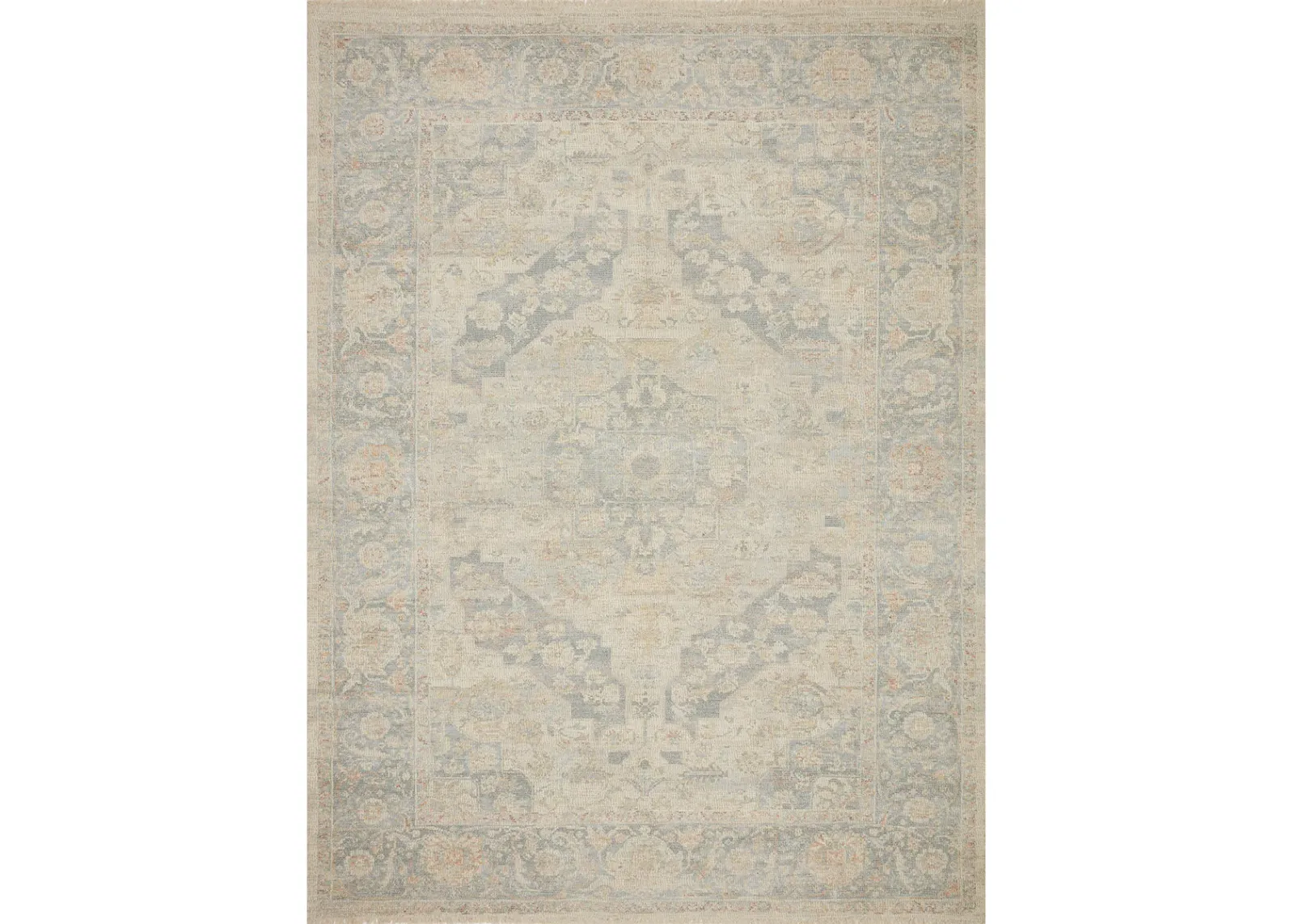 Priya PRY08 Bone/Bluestone 2'3" x 3'9" Rug