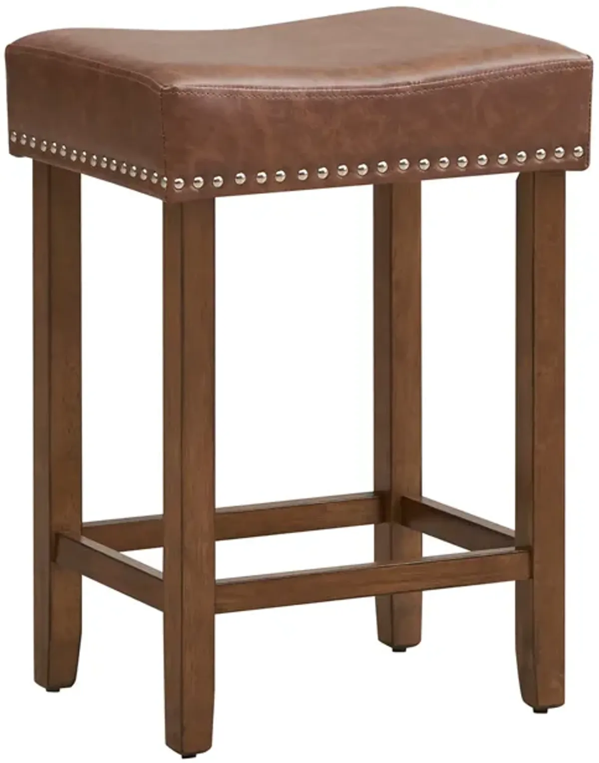 24 Inch Upholstered PU Leather Bar Stools Set of 2