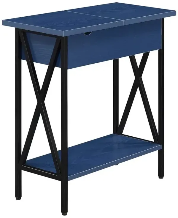 Convenience Concepts Tucson Flip Top End Table with Charging Station and Shelf