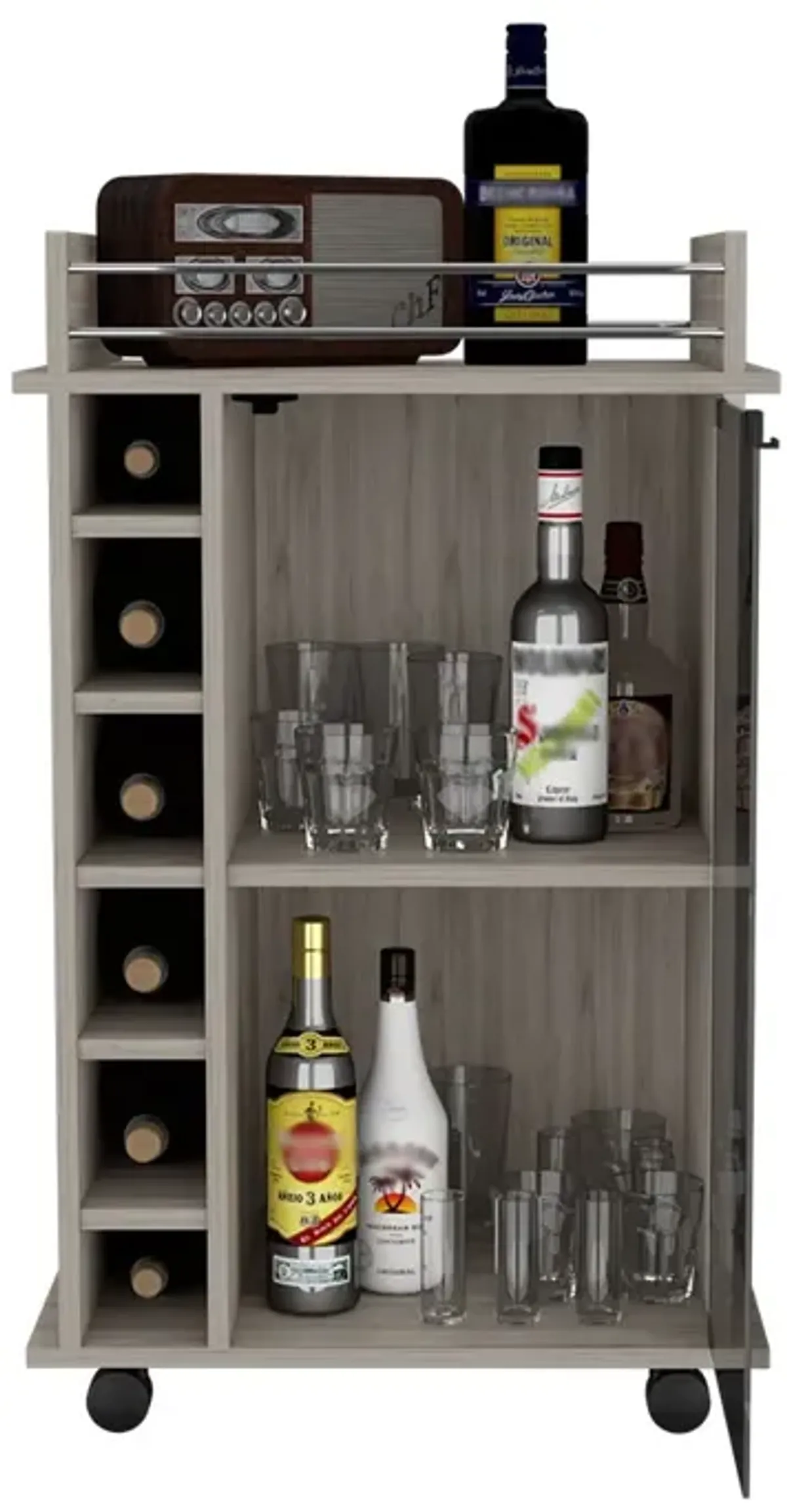 Bar Cart Baltimore, Living Room, Light Gray