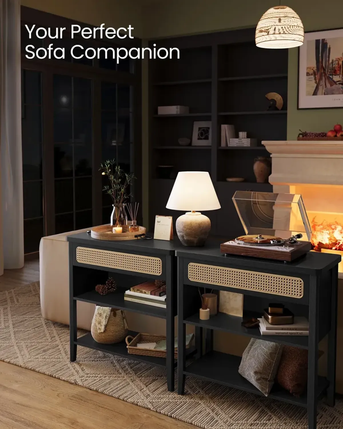 Console Table with Built-In Power Outlets – Modern Entryway Charging Station