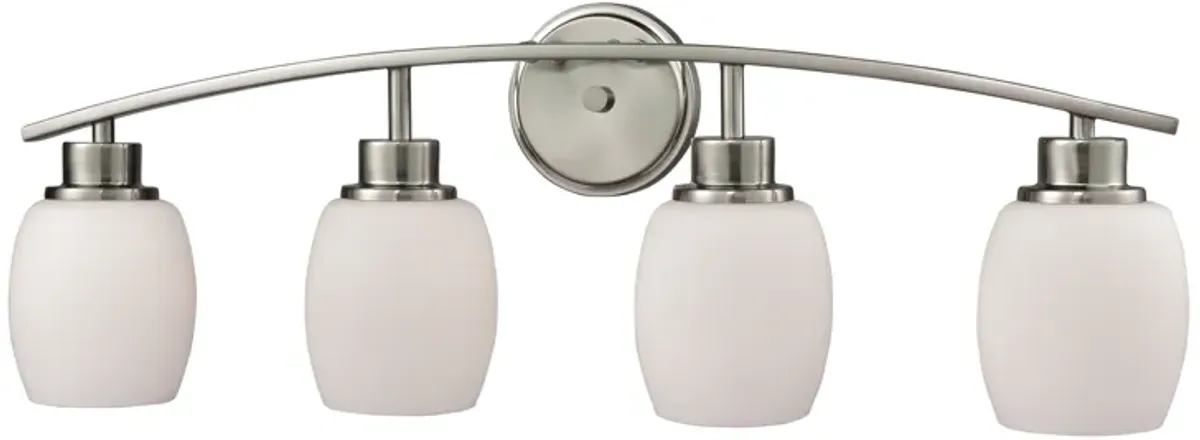 Casual Mission 28'' Wide 4-Light Nickel Vanity Light