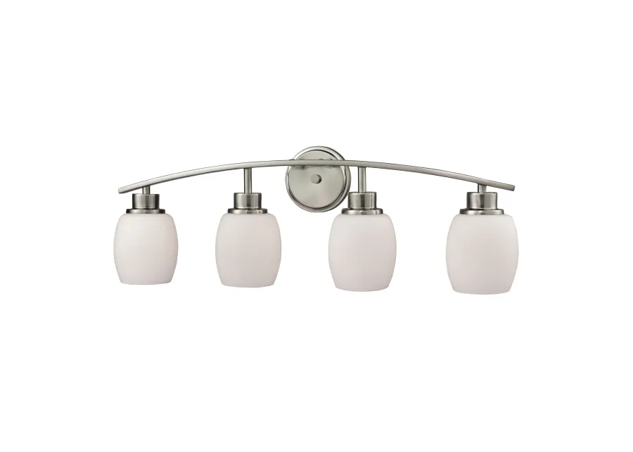 Casual Mission 28'' Wide 4-Light Nickel Vanity Light