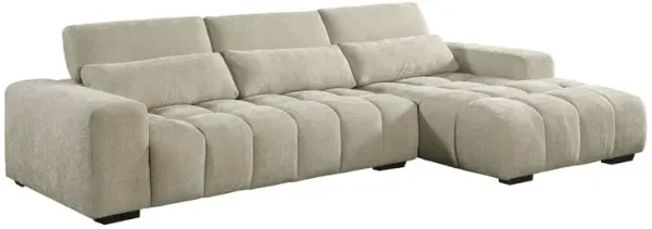 Best Quality Furniture Sectional With Right Facing Chaise In Beige Chenille Fabric