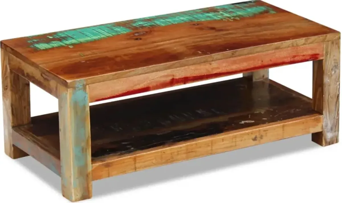 vidaXL Coffee Table Solid Reclaimed Wood 35.4"x17.7"x13.8"