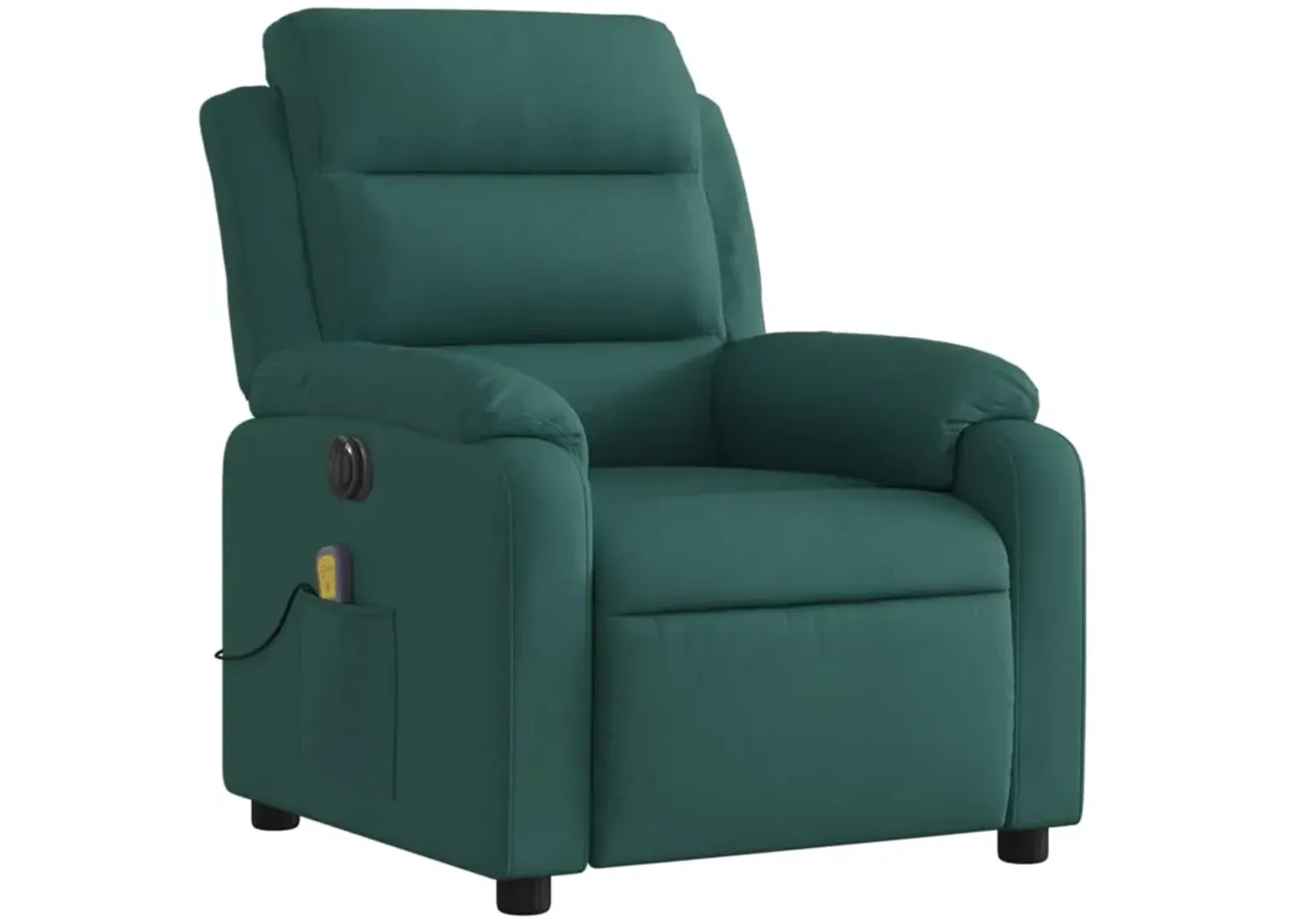 vidaXL Electric Massage Recliner Chair Dark Green Fabric