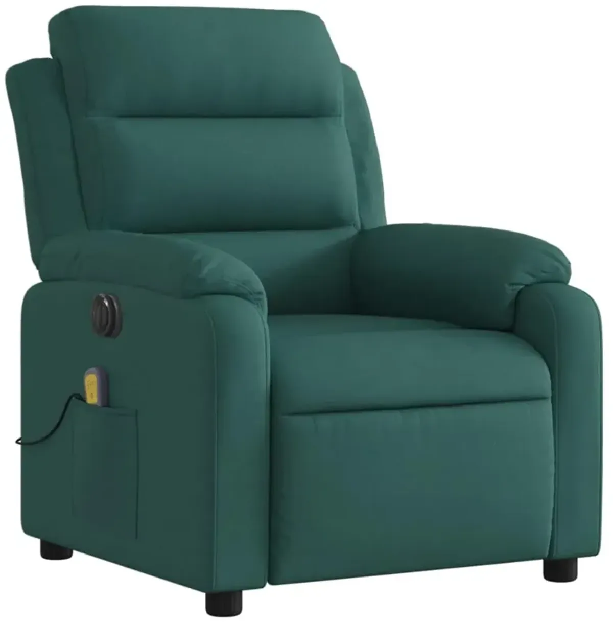 vidaXL Electric Massage Recliner Chair Dark Green Fabric