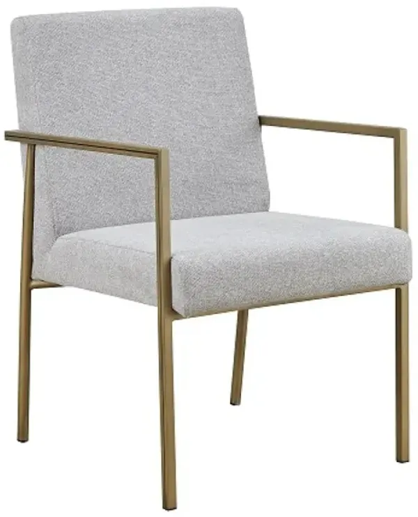 Elegant Upholstered Fabric Dining Arm Chair with Cushioned Seat