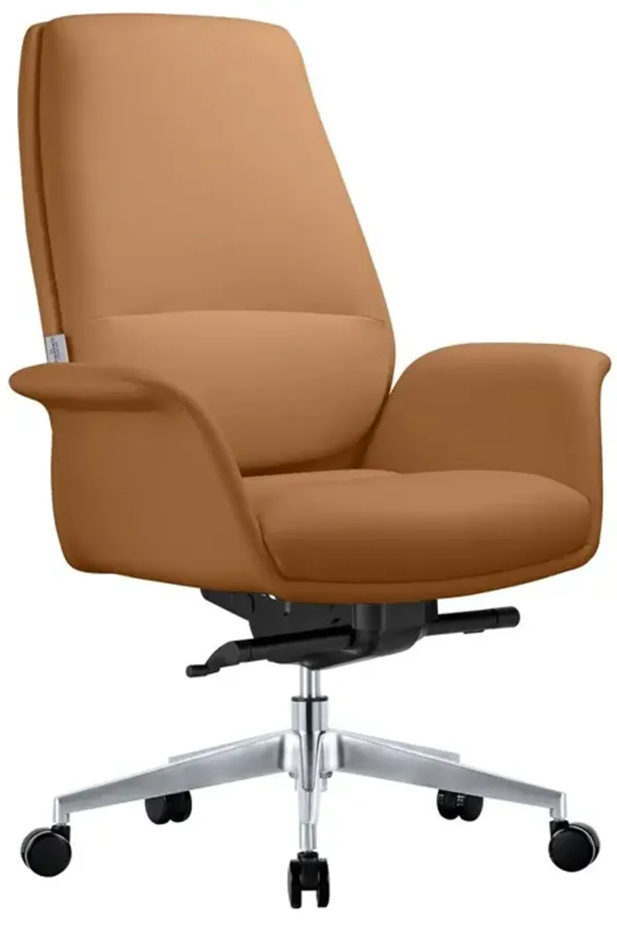 LeisureMod Summit Series Office Chair In Acorn BrownLeather