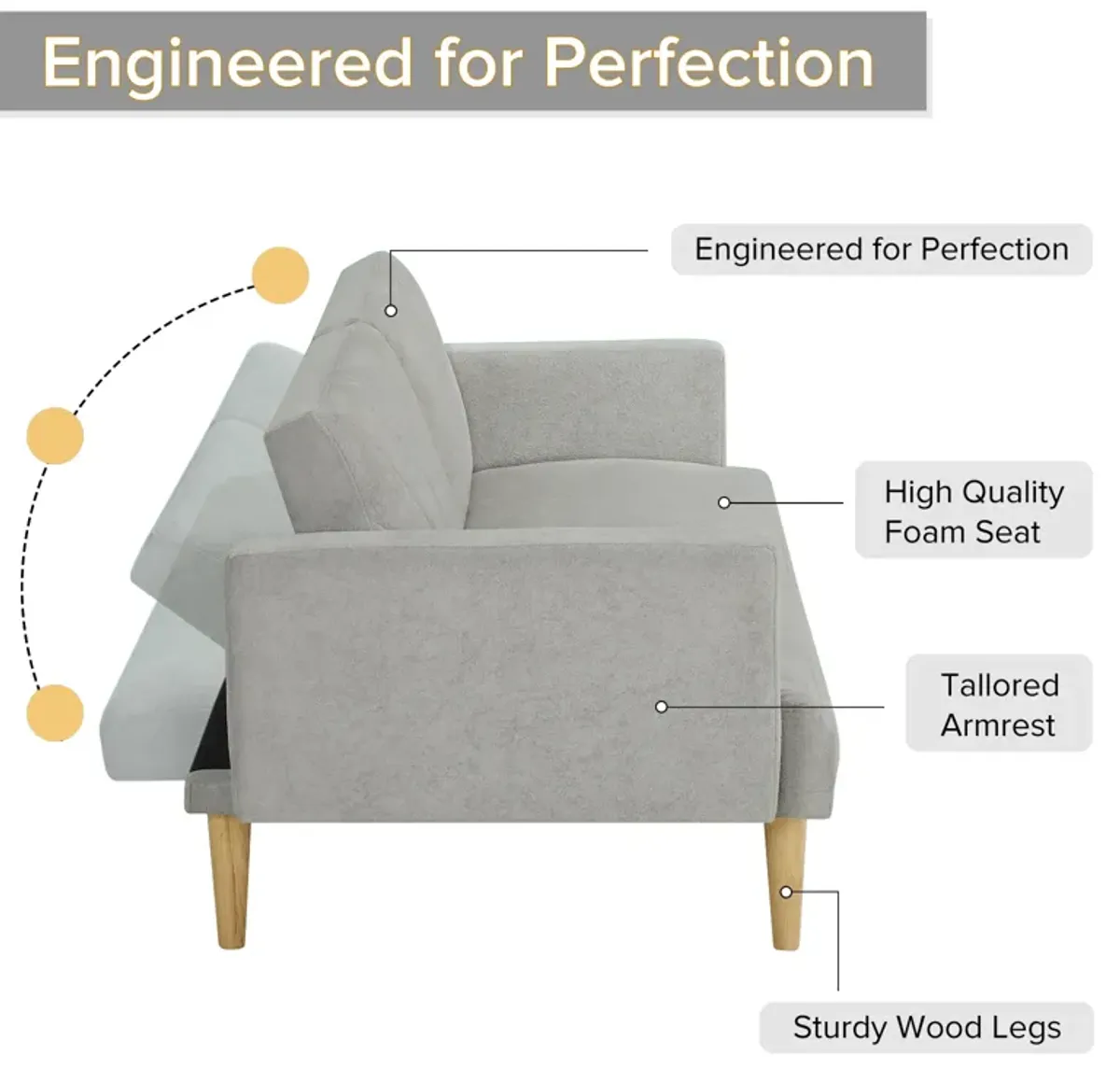 Merax Multi-Functional Sleeper Sofa Bed Loveseat