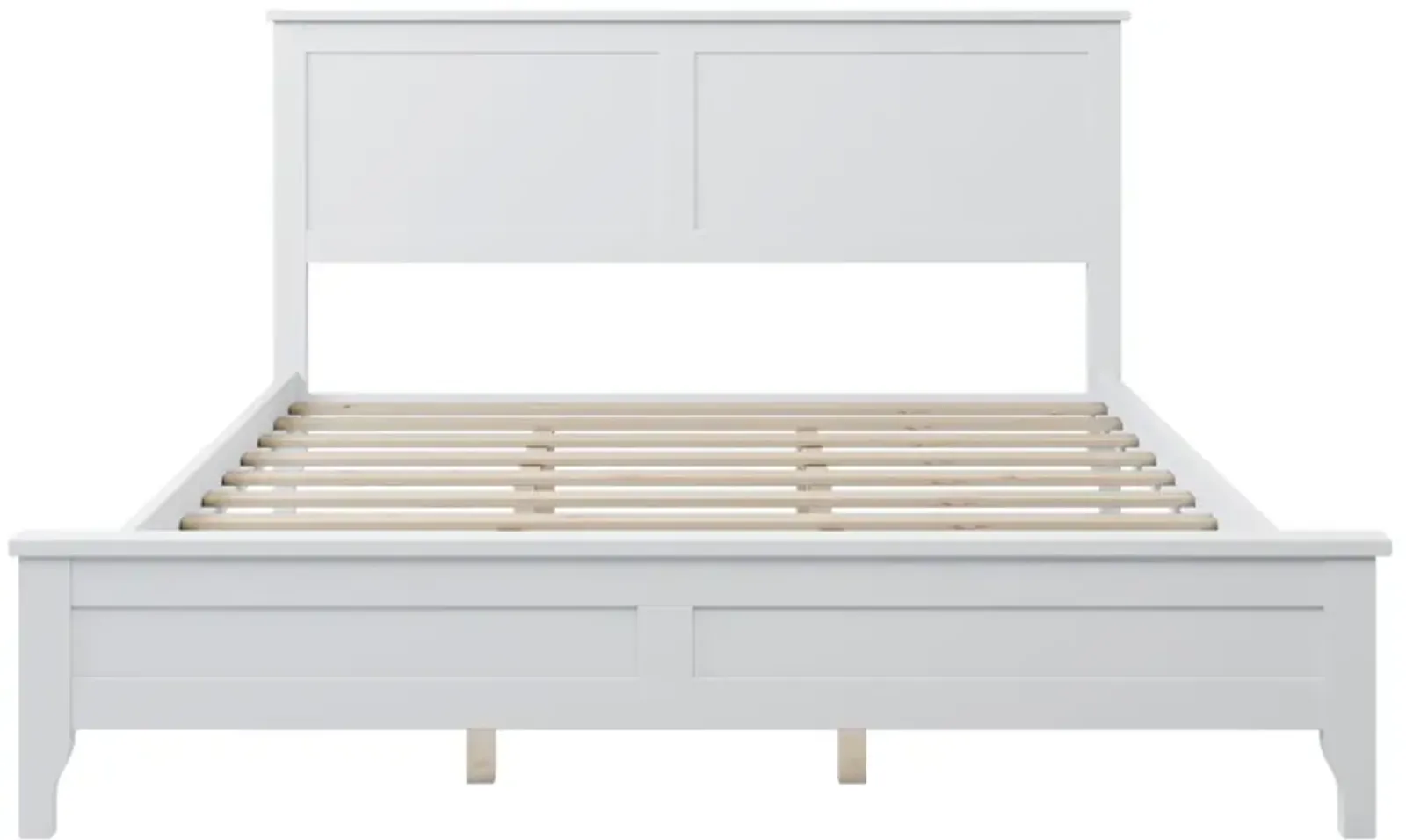 Merax Modern White Solid Wood Platform Bed