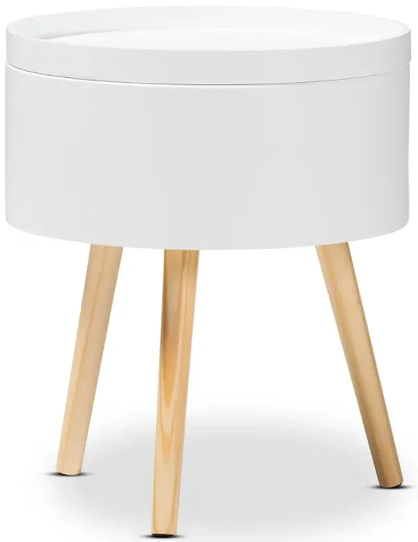 Baxton Studio Jessen Mid Century Modern Wood End Table with Removable Top