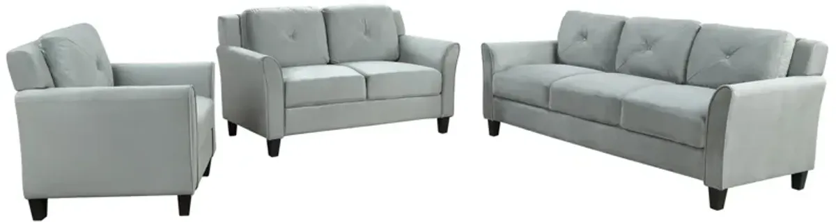 Button Tufted 3 Piece Chair Loveseat Sofa Set