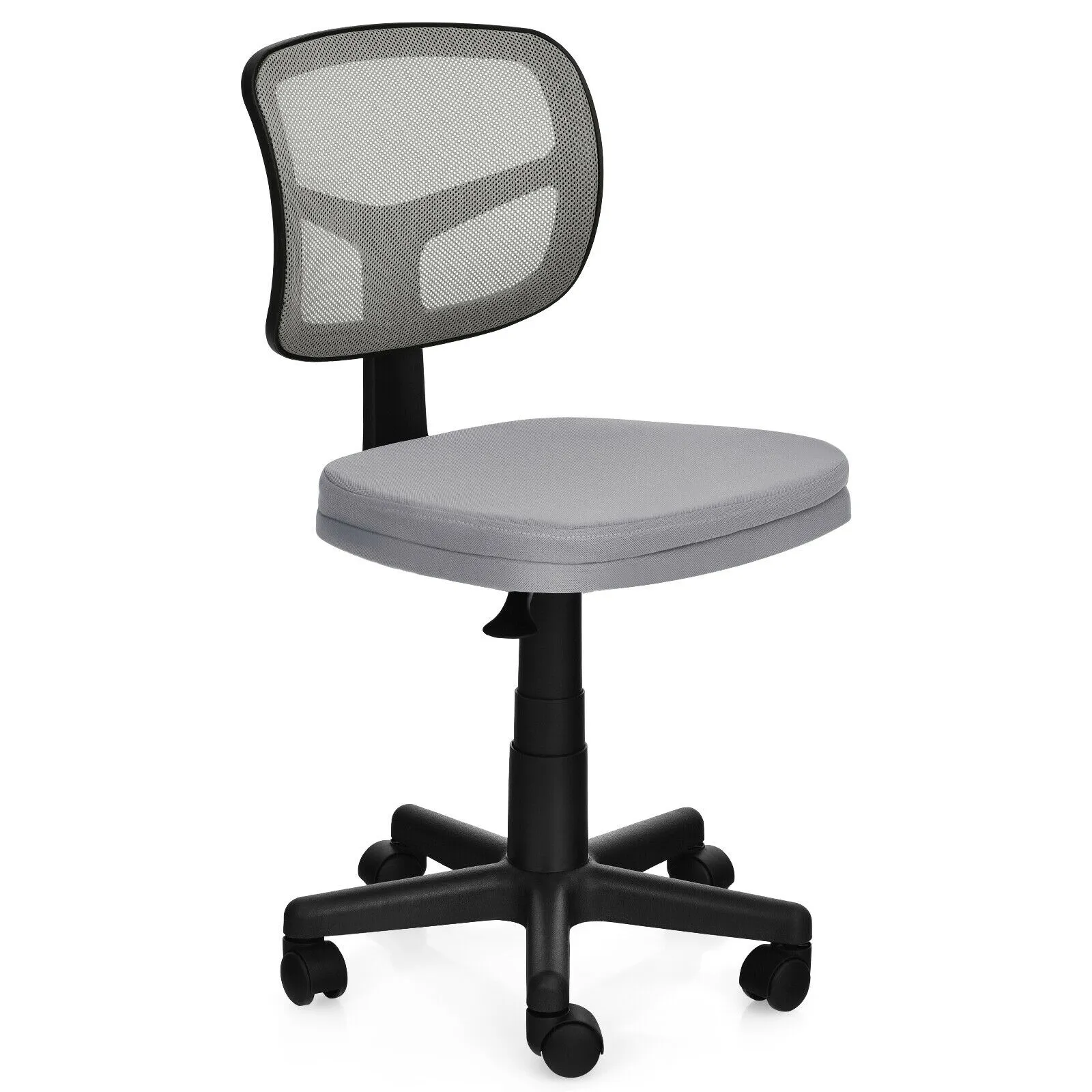 Armless Computer Chair with Height Adjustment and Breathable Mesh for Home Office