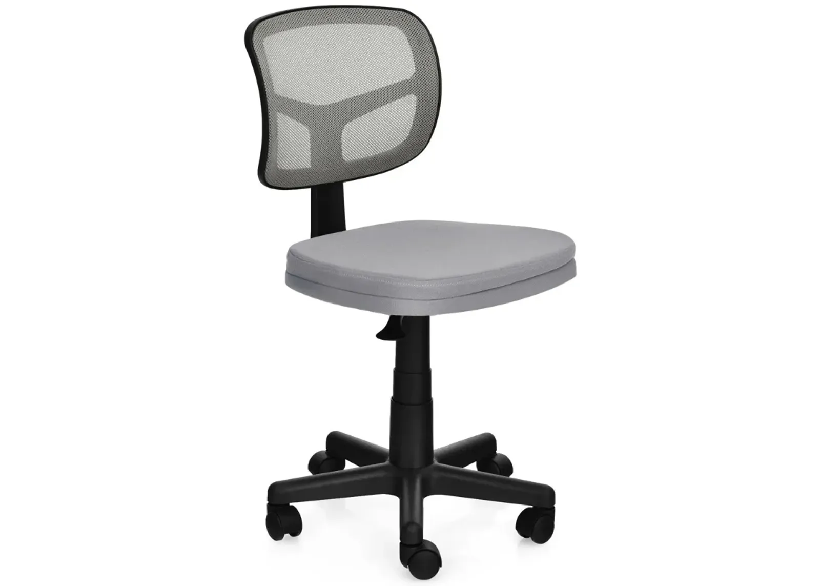 Armless Computer Chair with Height Adjustment and Breathable Mesh for Home Office