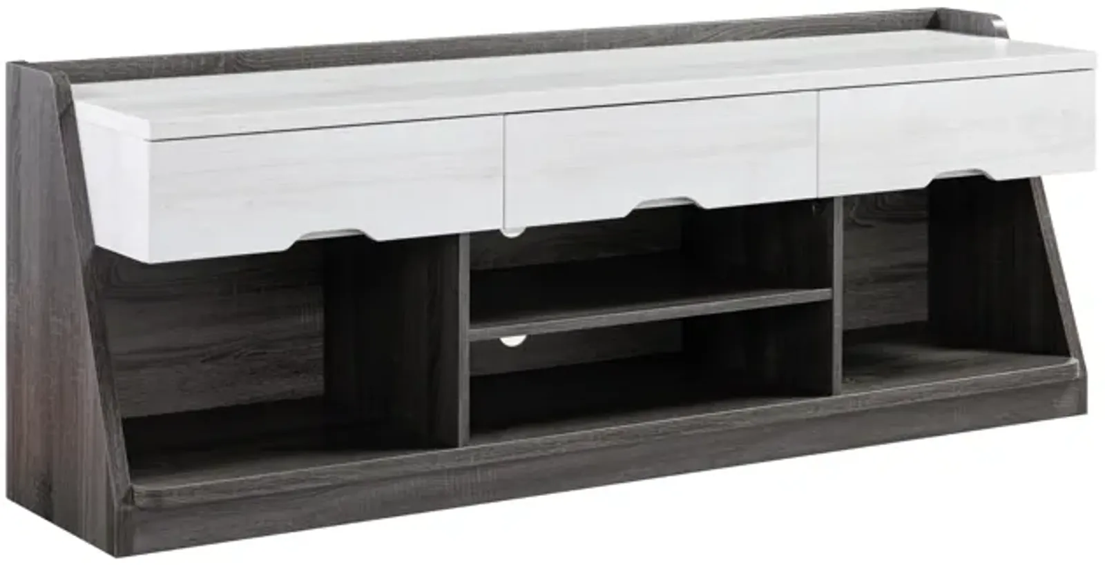 TV Stand White Oak Distressed Grey