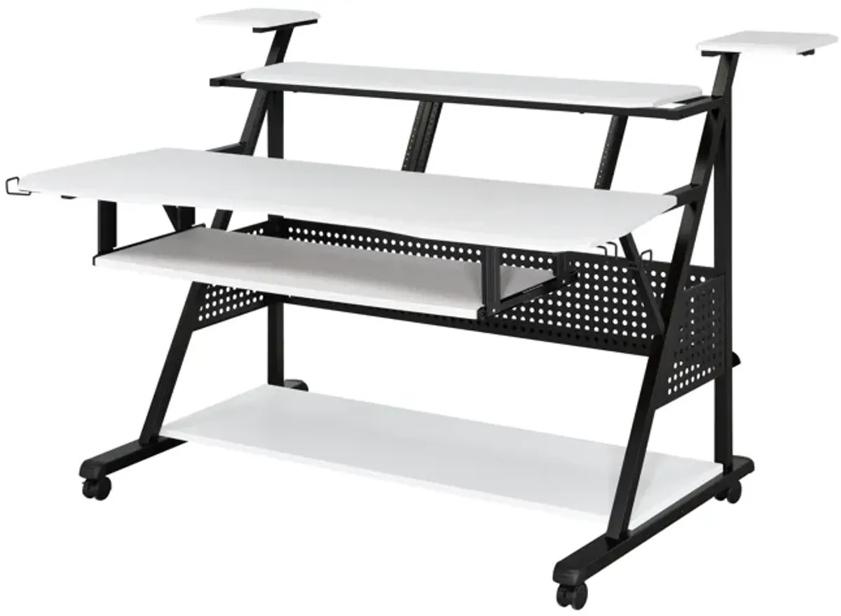 ACME Willow Music Desk, White & Black Finish