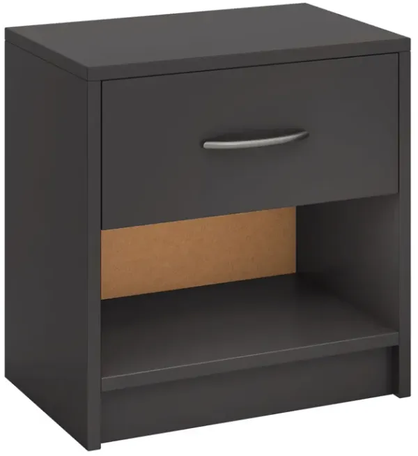 Bedside Table Nightstand with Drawer and Open Storage Shelf