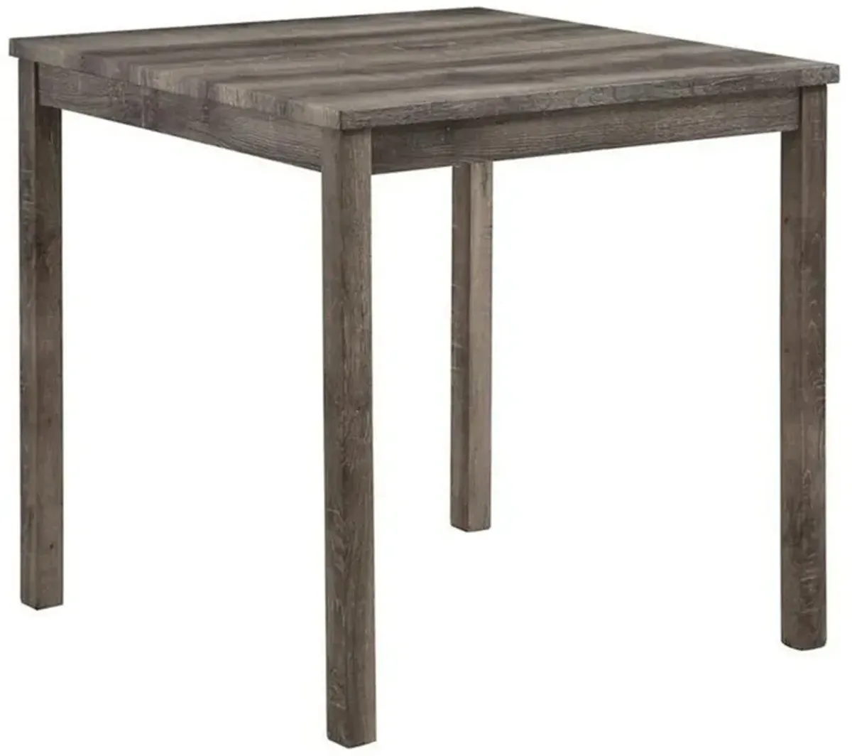 5 Piece Counter Height Table Set with 4 Stools, Beige Fabric, Gray Wood - Benzara