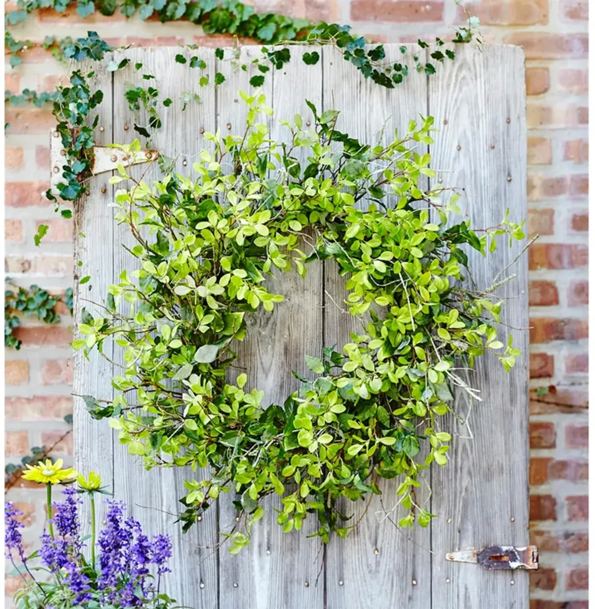 Large Mixed Foliage Wreath for Front Door or Home Décor