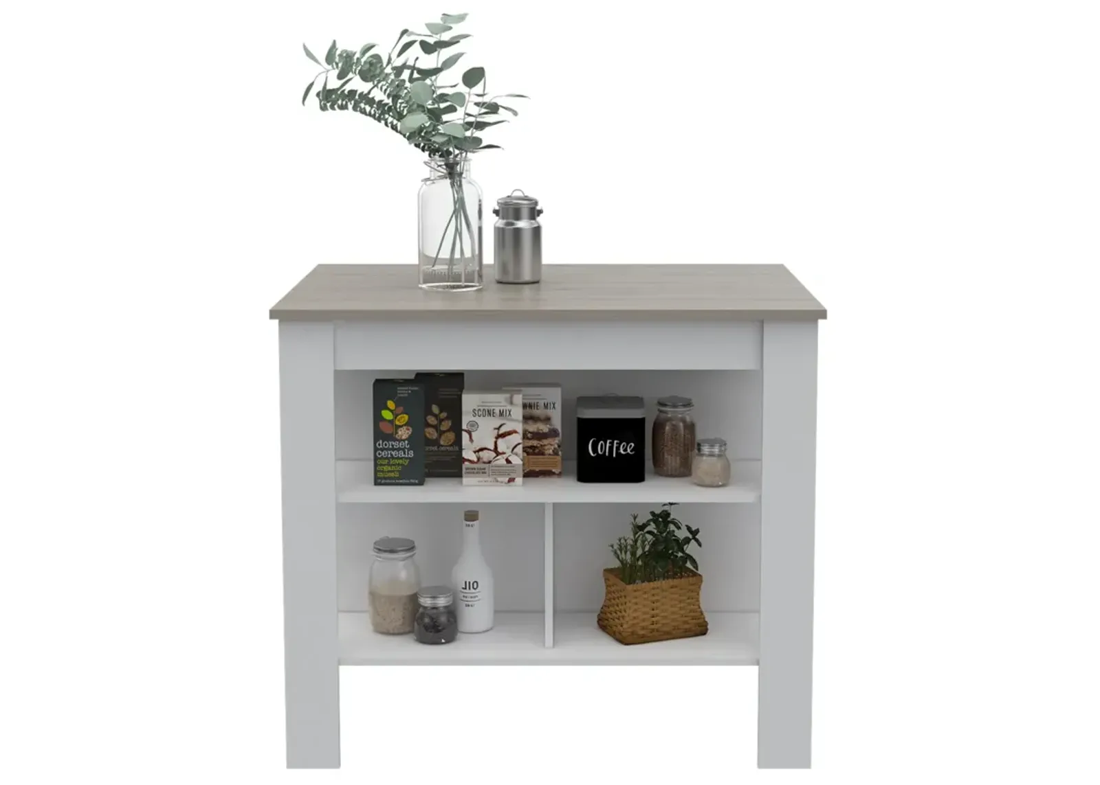 Rockaway 3-Shelf Kitchen Island And Light