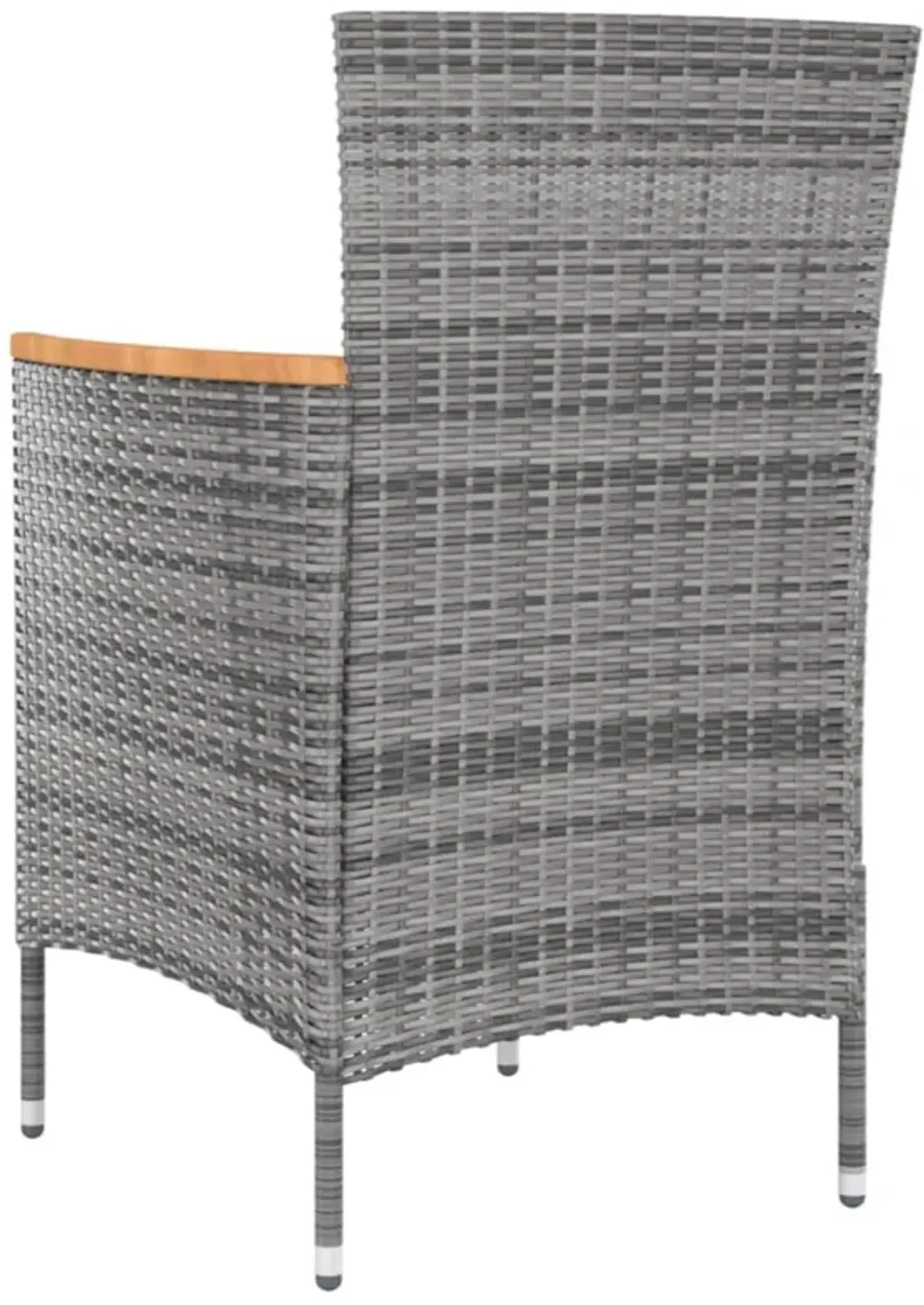 vidaXL Patio Dining Chairs 4 pcs Poly Rattan Gray