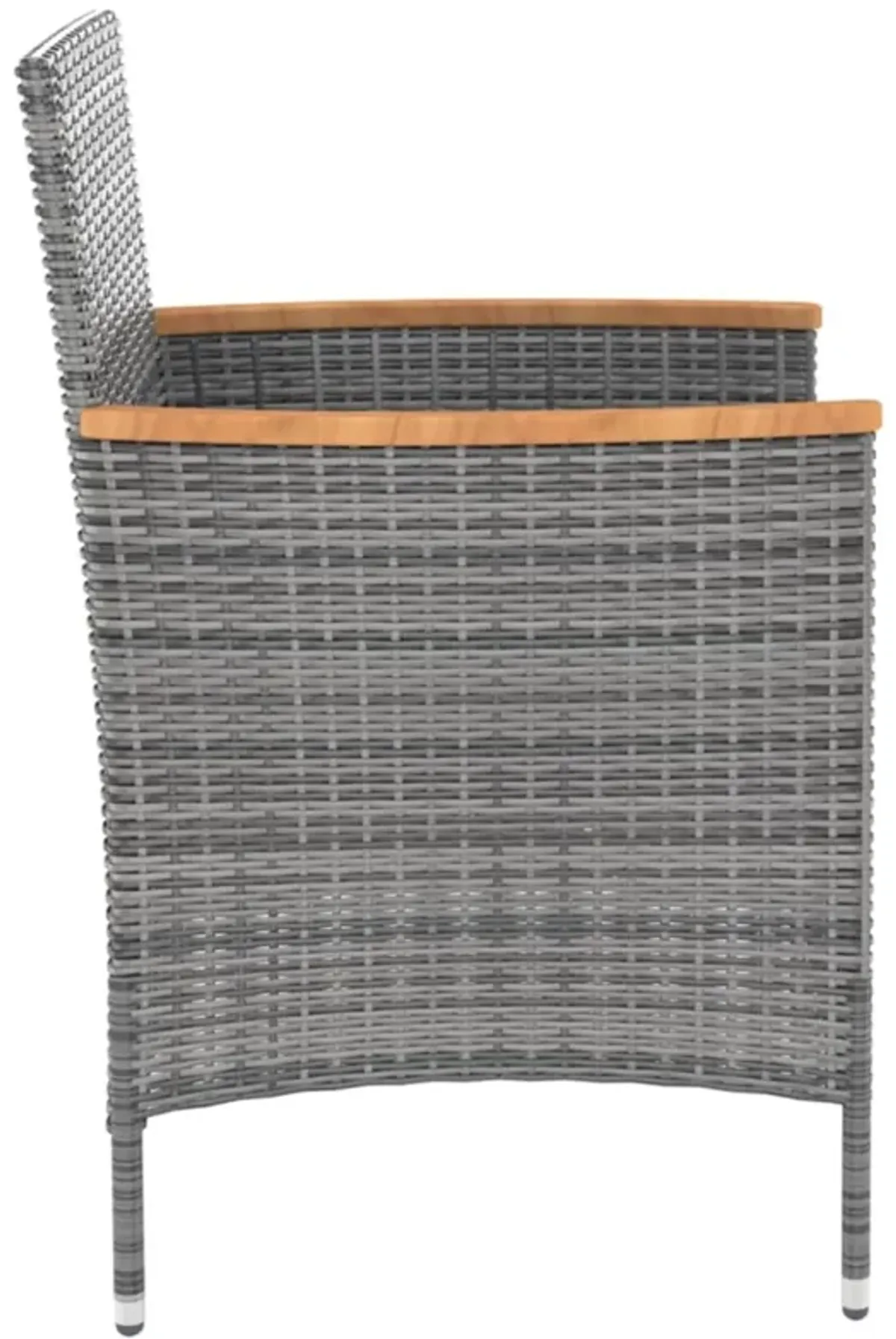 vidaXL Patio Dining Chairs 4 pcs Poly Rattan Gray