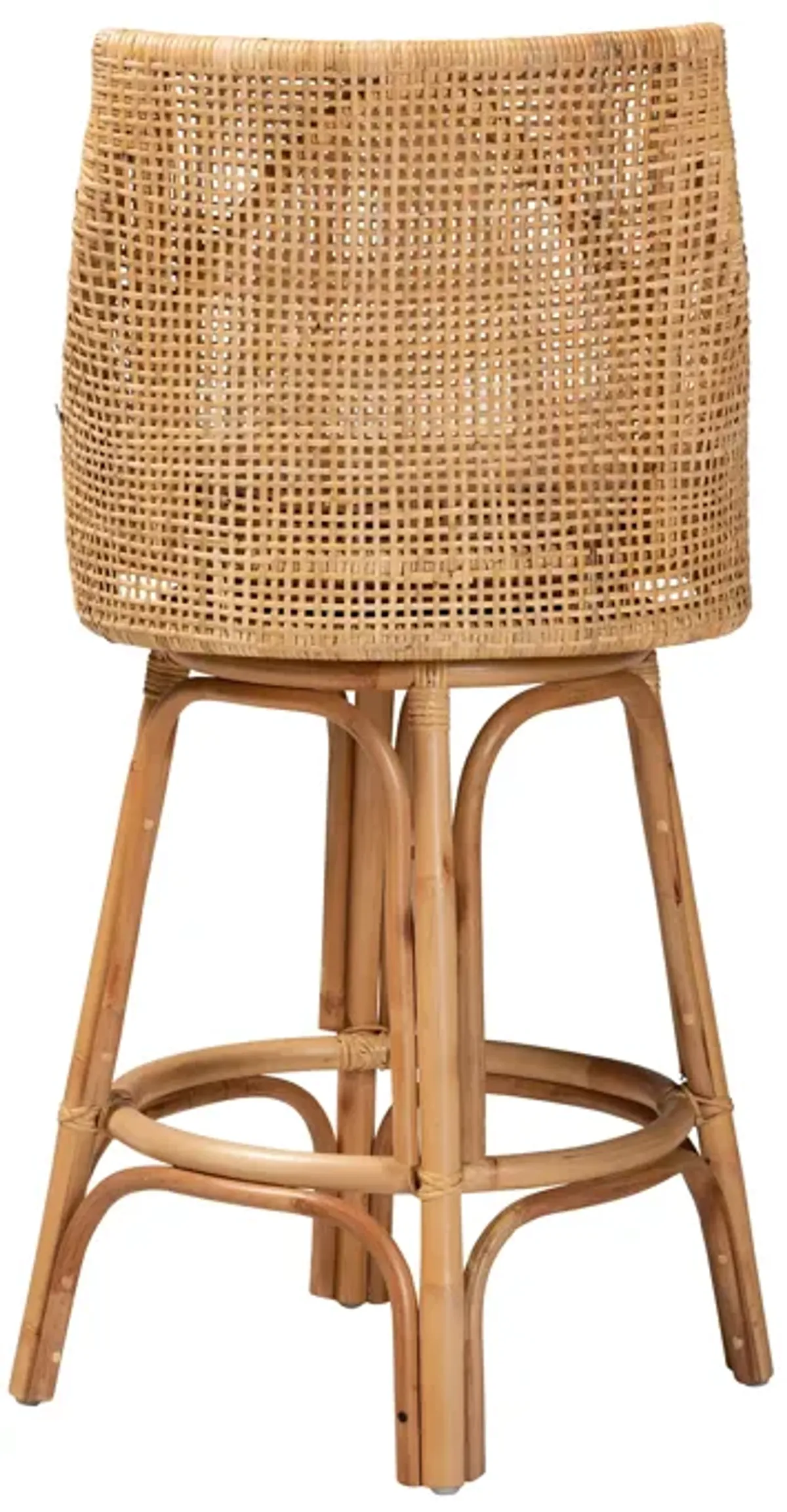 Baxton Studio Bella Modern Bohemian Natural Rattan Bar Stool