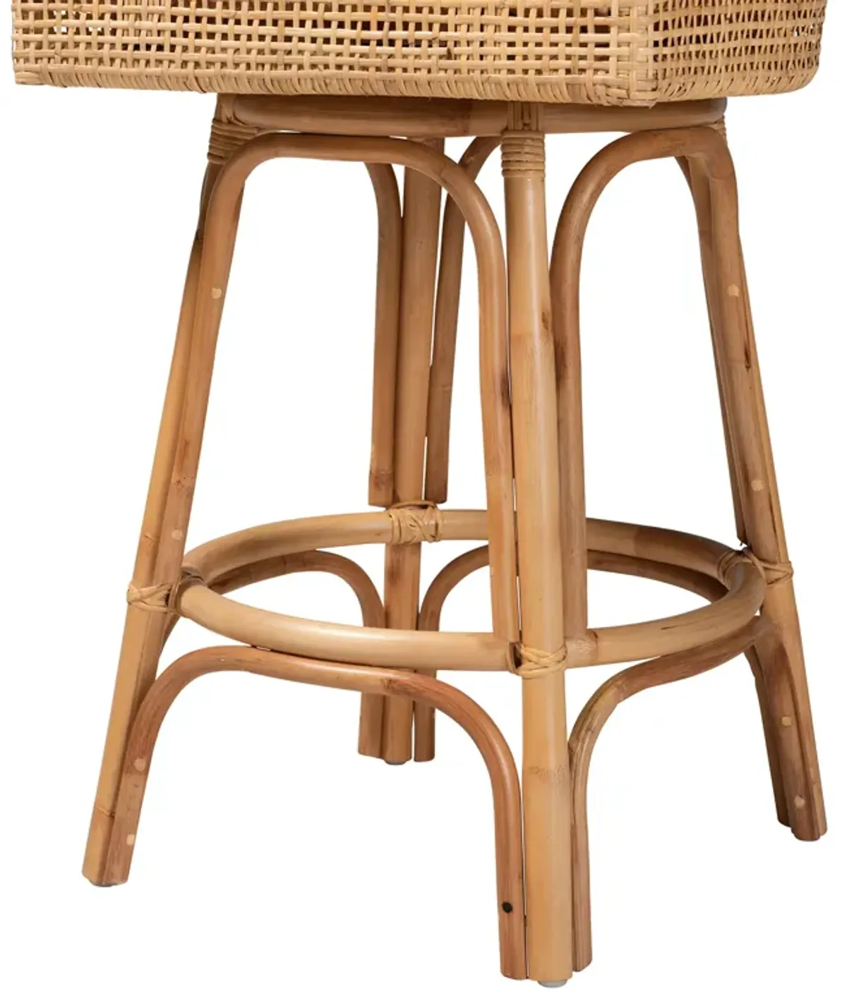 Baxton Studio Bella Modern Bohemian Natural Rattan Bar Stool