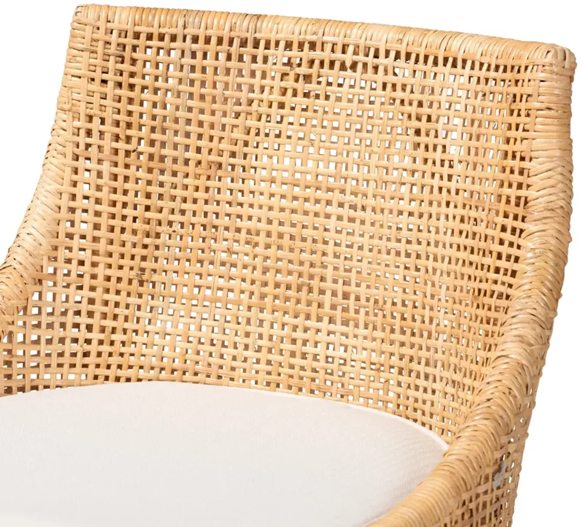 Baxton Studio Bella Modern Bohemian Natural Rattan Bar Stool