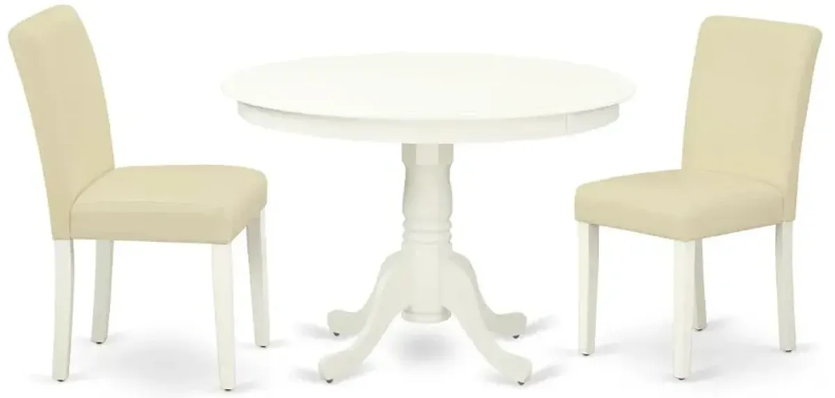 Dining Room Set Linen White, HLAB3-LWH-64