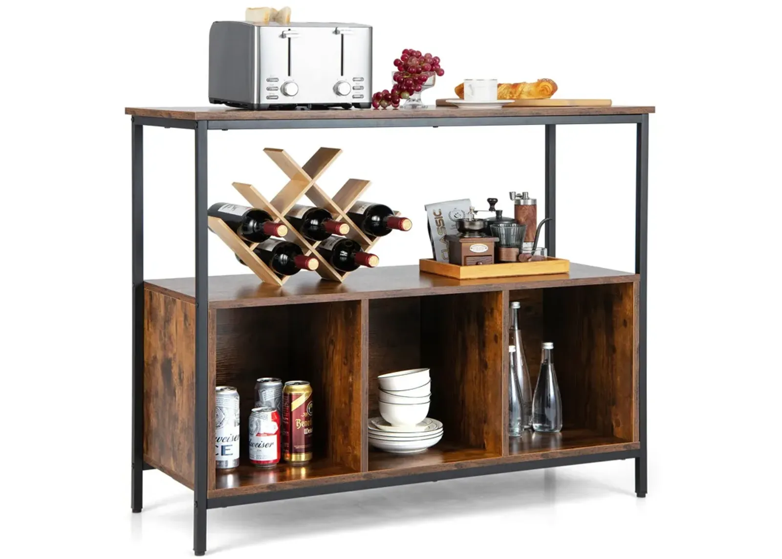 Modern Kitchen Buffet Sideboard with 3 Compartments