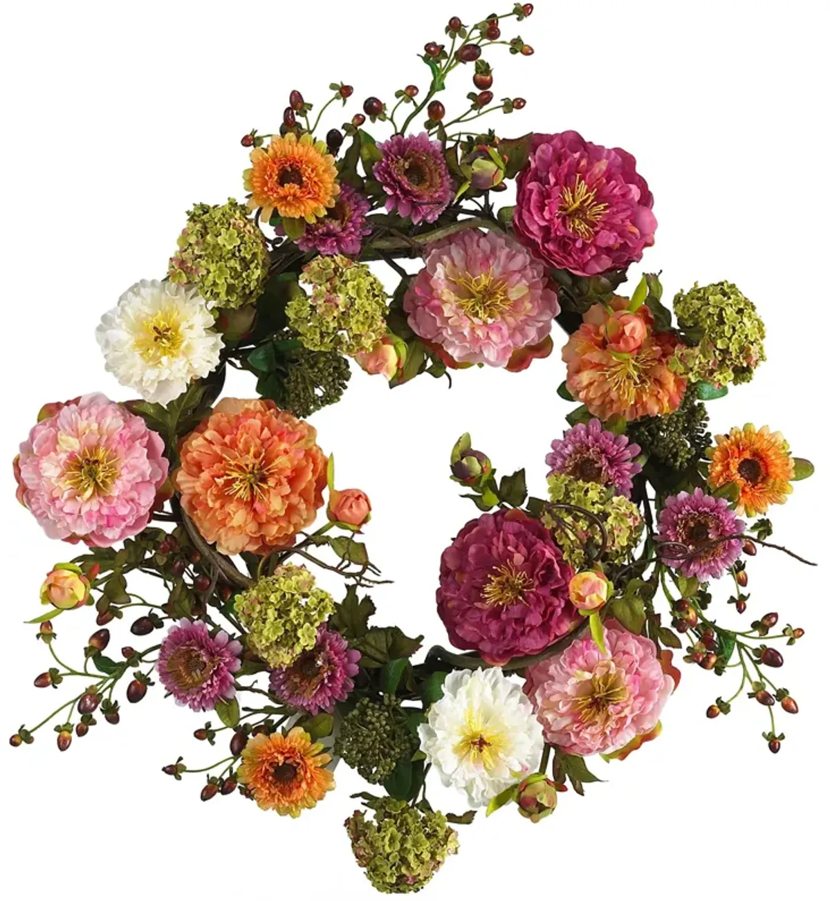 HomPlanti 24" Mixed Peony Wreath