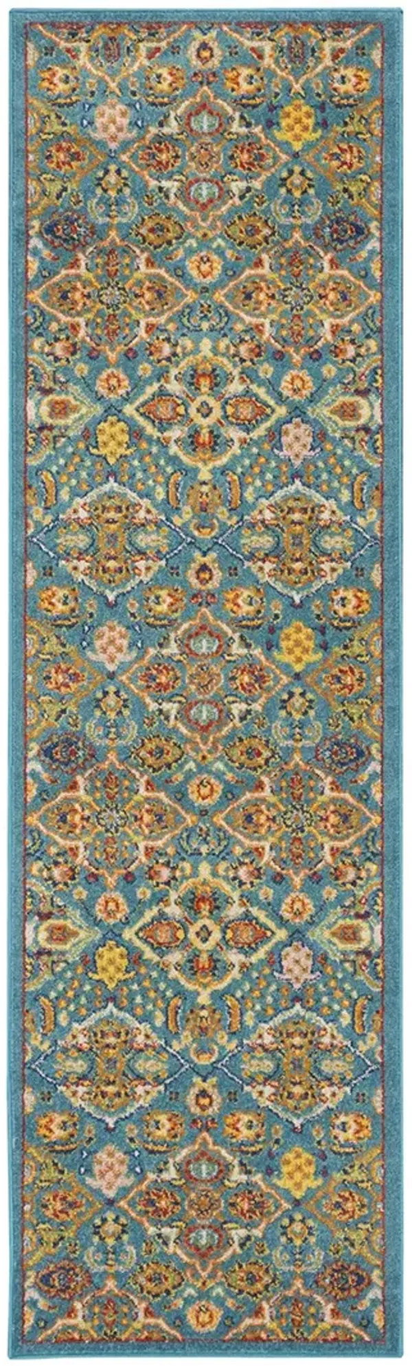 Allur ALR03 Turquoise/Ivory 2'3" x 7'6" Rug