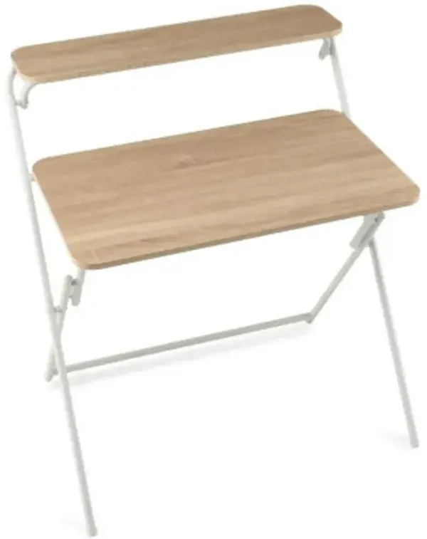 Hivvago 2-Tier Folding Computer Desk Laptop Table No Assembly Required for Home Office