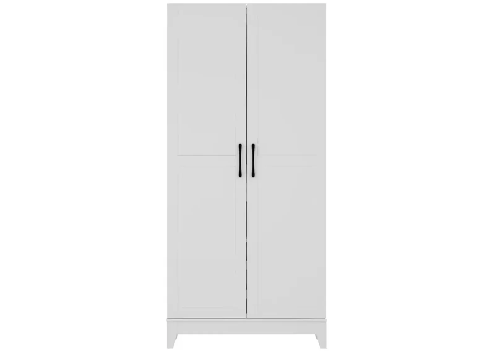 White Wood 31.5 in. W Buffet Kitchen Wine Cabinet With Double Doors, Pull-out Wine Rack, Drawers